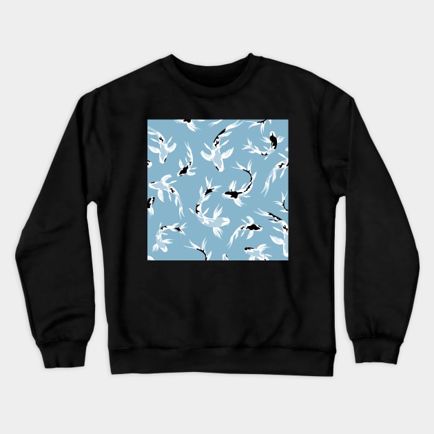 Abstract Koi Fishes / Water Blue Crewneck Sweatshirt by matise